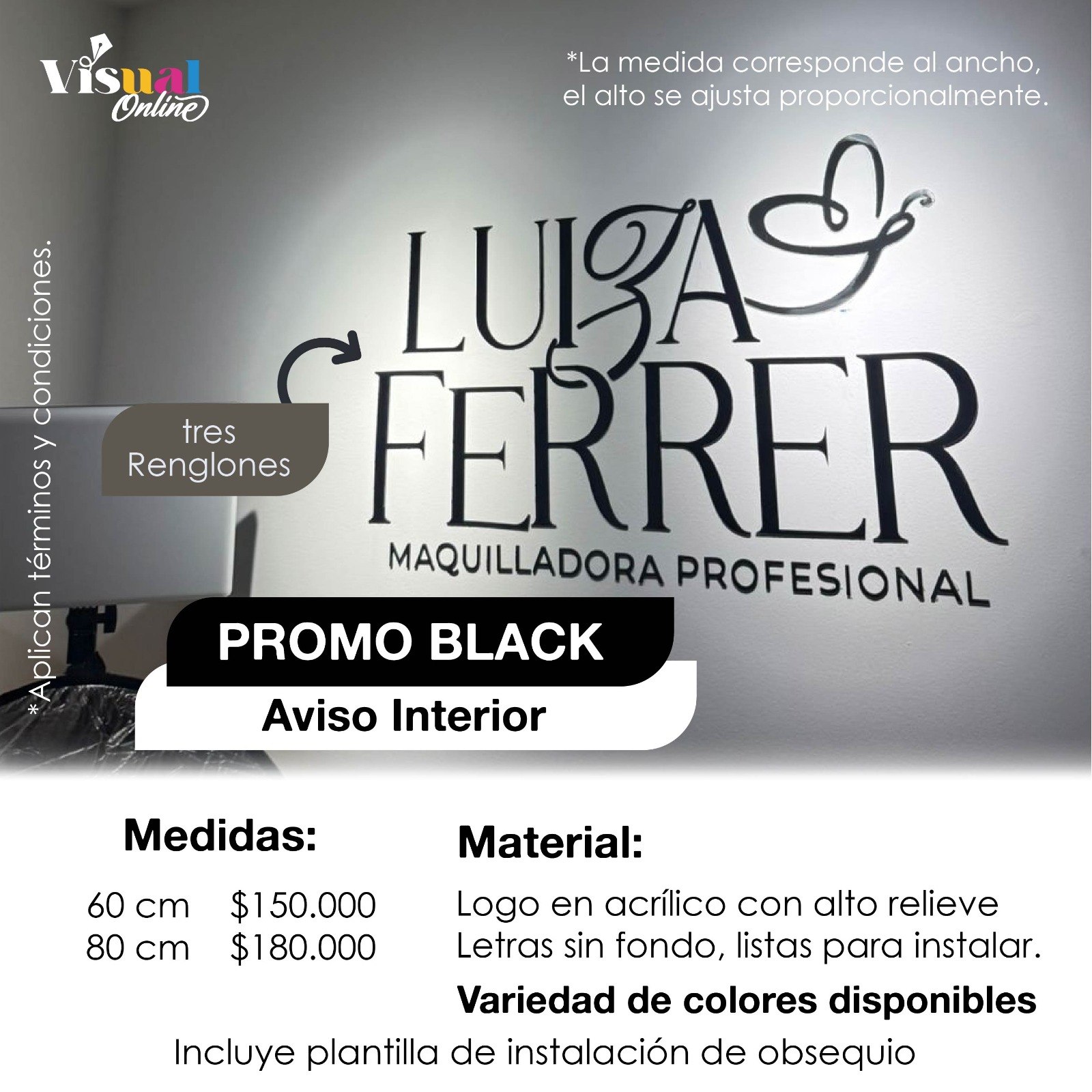 Aviso interior 3 renglones